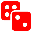 Mask group Two red dice with black dots.